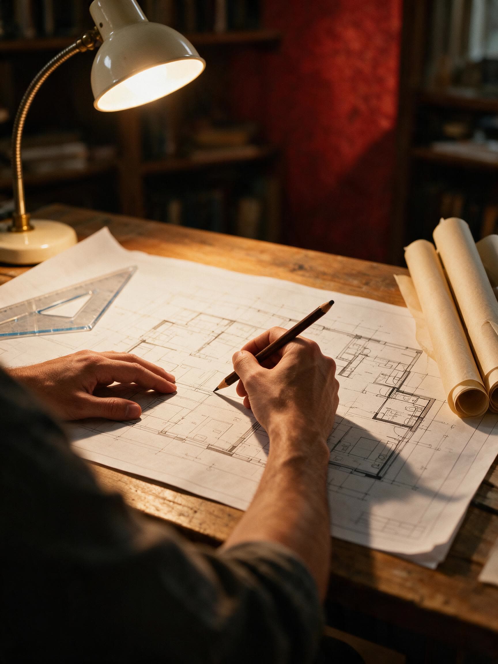 Our founder at the drawing table